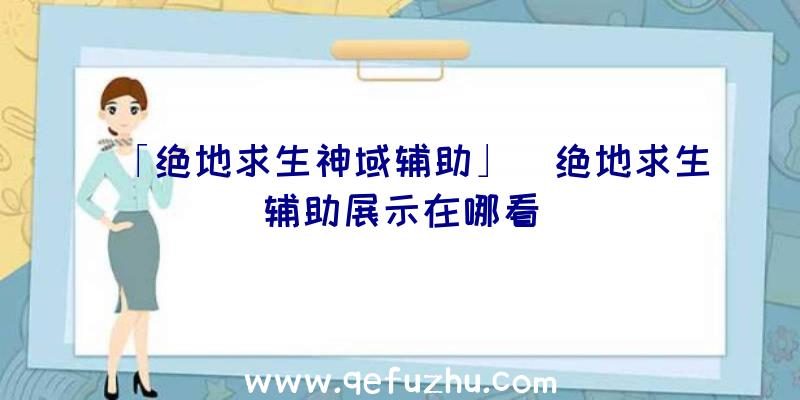 「绝地求生神域辅助」|绝地求生辅助展示在哪看